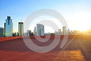 Buenos Aires, Argentina, Department in height and corporation in Puerto Madero and catalinas norte sunset with red