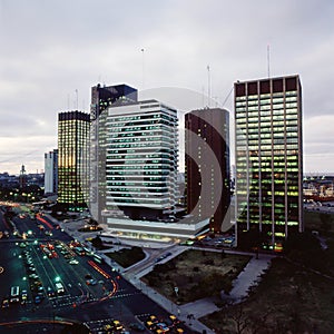 Buenos Aires, Argentina November view of Sheraton and catalinas madero port Argentina in Retiro