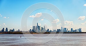 Buenos Aires City skyline from Rio de la Plata River