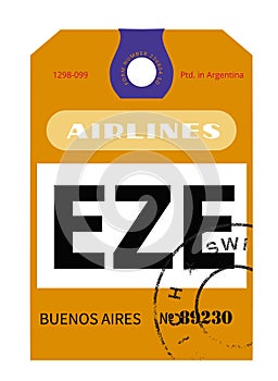 Buenos Aires airport luggage tag photo