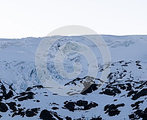 Buer Glacier in the Folgefonna National Park in Norway. A branch of the large Folgefonna glacier