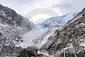 Buerbreen glacier Norway Odda hiking snow