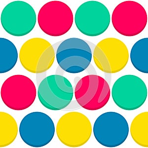 Simple Flat Cheerful Colors Button Seamless Pattern | Bufa Series photo