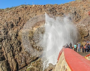 Bufadora the largest marine geyser in latin america