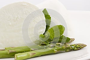 Bufala and asparagus photo