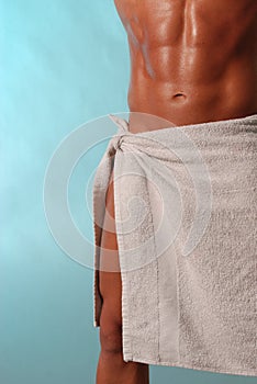 Buff guy with towel 2 photo