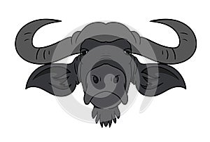 Buffalo animal head cartoon wildlife face character art