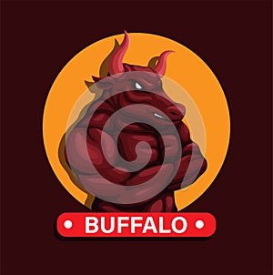 Buffalo animal mascot character vector photo