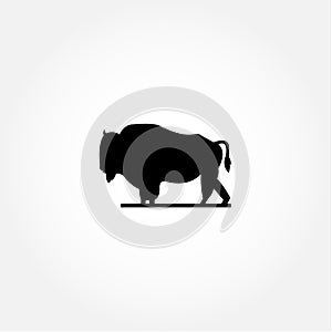 Buffalo Animal Silhouette Vector For Banner or Background