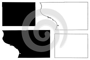 Buffalo and Beadle County, State of South Dakota U.S. county, United States of America, USA, U.S., US map vector illustration, photo