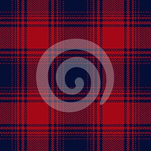 Buffalo check plaid pattern in red and black. Seamless herringbone textured ombre tartan plaid vector for flannel shirt, blanket.
