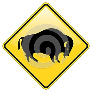 Buffalo crossing warning