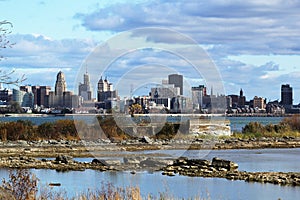 Buffalo Riverfront Cityscape Niagara River HDR photo