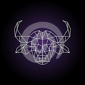 Buffalo head in geometric style.