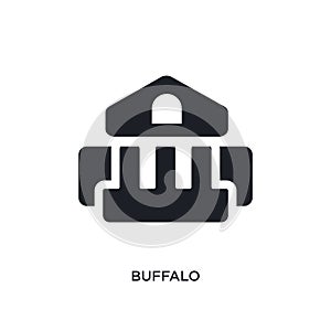 buffalo isolated icon. simple element illustration from museum concept icons. buffalo editable logo sign symbol design on white photo