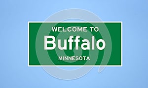 Buffalo, Minnesota city limit sign. Town sign from the USA. photo