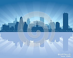 Buffalo, New York skyline city silhouette