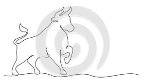 Buffalo One line drawing isolated on white background