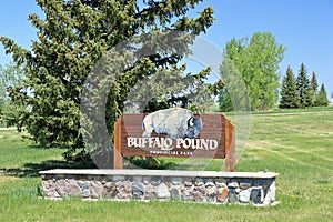 Buffalo Pound Provincial Park Entrance Sign near Moose Jaw, Great Plains, Saskatchewan