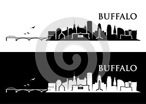 Buffalo skyline - New York - vector illustration