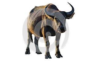 Buffalo on white background.