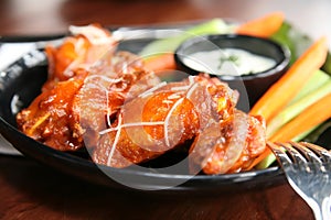 Buffalo Wings with Bleu Cheese Dipping Sauce