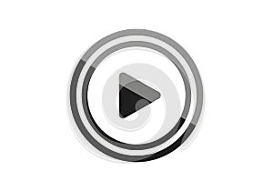 Buffering play button icon for video streaming and loading