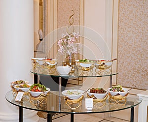 Buffet arrangement at the event in Dubai, near Burj khaleefa