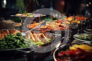 buffet food catering close up