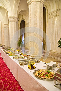 Buffet in hallway