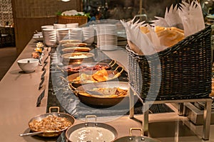 Buffet line in the luxury hotel