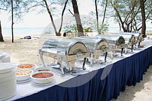 Buffet lunch in the island