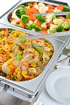 Buffet with paella