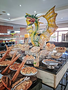 Buffet at a restaurant in South Asia.