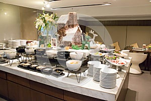 Buffet salad in a hotel dining