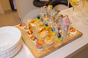 Buffet style food in trays - a series of RESTAURANT images.