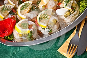 Buffet style marinated fish