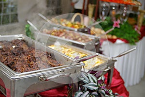 Buffet table food