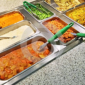 Buffet with variety of vegetarian food