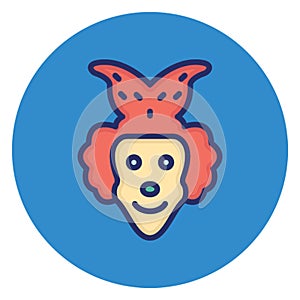 Buffoon, clown Vector Icon which can easily edit