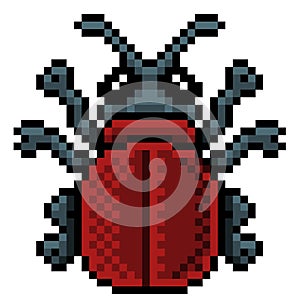 Bug Beetle Insect Pixel Art Video Game 8 Bit Icon