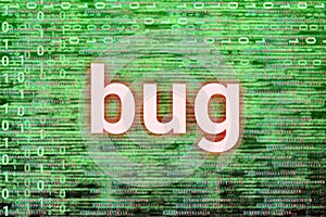 bug in computer illustration image with blue code lines
