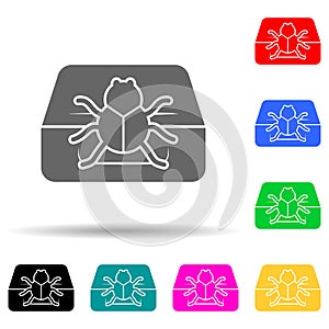bug on the computer multi color style icon. Simple glyph, flat  of cyber security icons for ui and ux, website or mobile