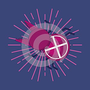 Bug cyber atack icon