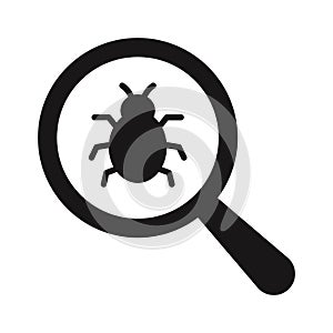 Bug detection Glyph with background Vector icon which can easily modify or edit photo