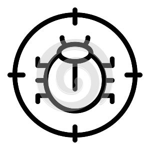 Bug detection icon outline vector. Online security