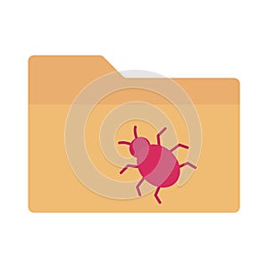 Bug document Flat Vector icon which can easily modify or edit photo