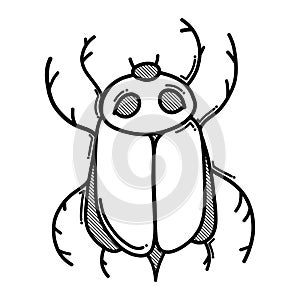 Bug doodle vector icon. Drawing sketch illustration hand drawn line eps10