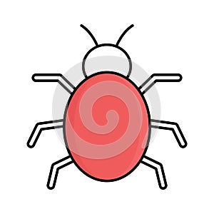 Bug Fill color vector icon which can easily modify or edit