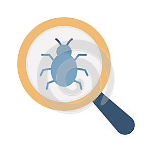 Bug finder Flat Vector icon which can easily modify or edit